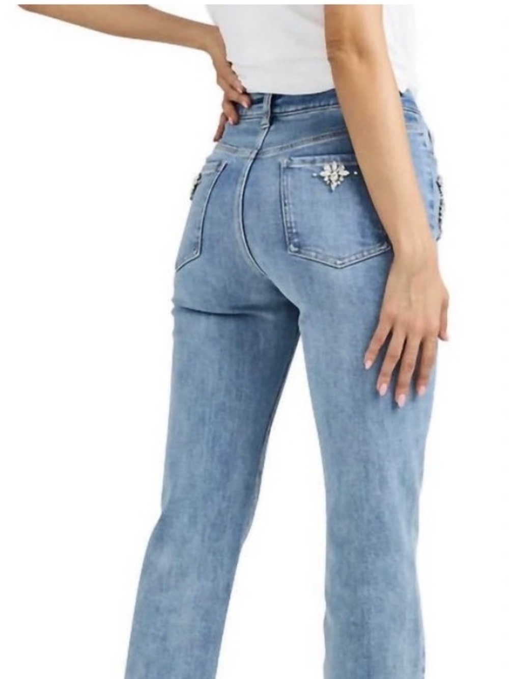 NWT Generation Love Carolyn Crystal denim pants size 26 MSRP $275 - Picture 5 of 12